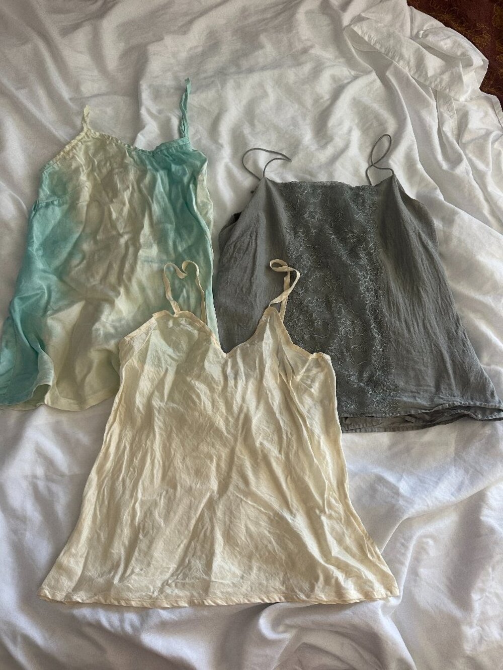 Lot of 3 Silk Camisole Tops – Bonnie Bradfield & J.Crew – Women’s S/M Y2K Linger